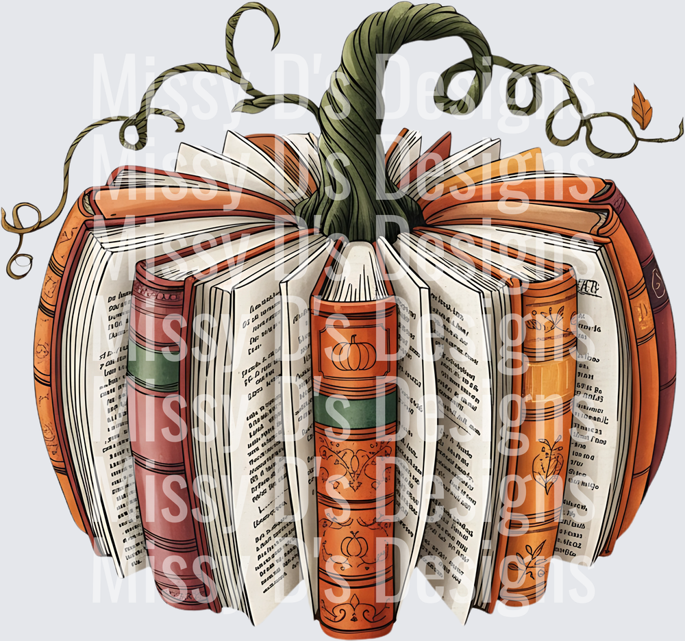Fall Book Pumpkin PNG