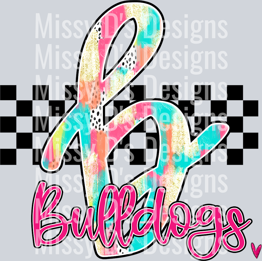 Pinkteal brushstroke Bulldogs(1)