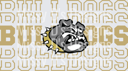 Stacked Mascot Royse City Bulldogs gold