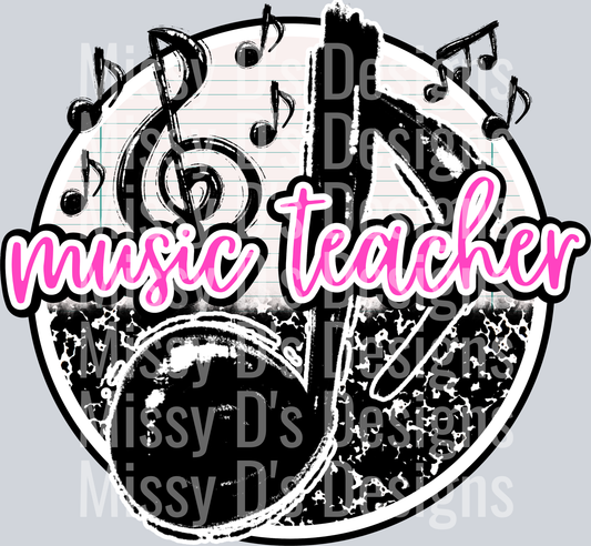 school paper music teacher pink