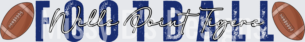 Wills Point Tigers Football Distressed Letter Design