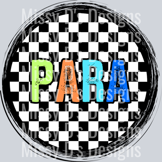 CheckeredCircleOrangePara
