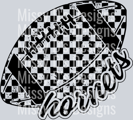 CheckeredFootballHornetsBlack