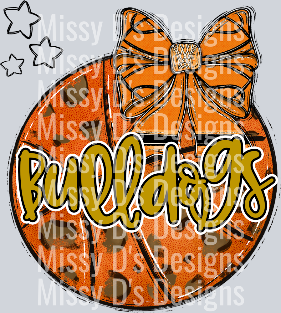basketball Bulldogs gold