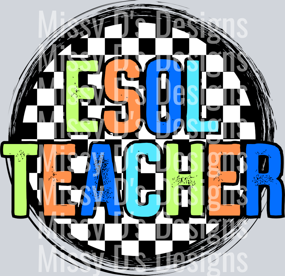 CheckeredCircleOrangeESOLTeacher