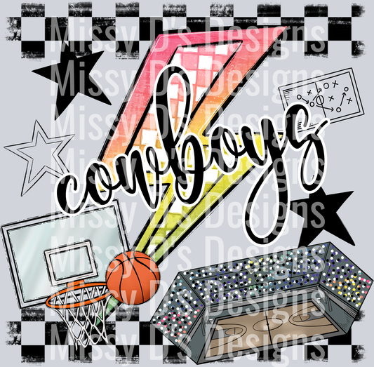 CHECKERED BOLT BASKETBALL cowboys