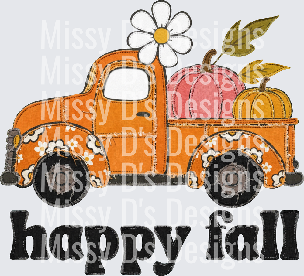 hapyp fall faux emb truck hwds
