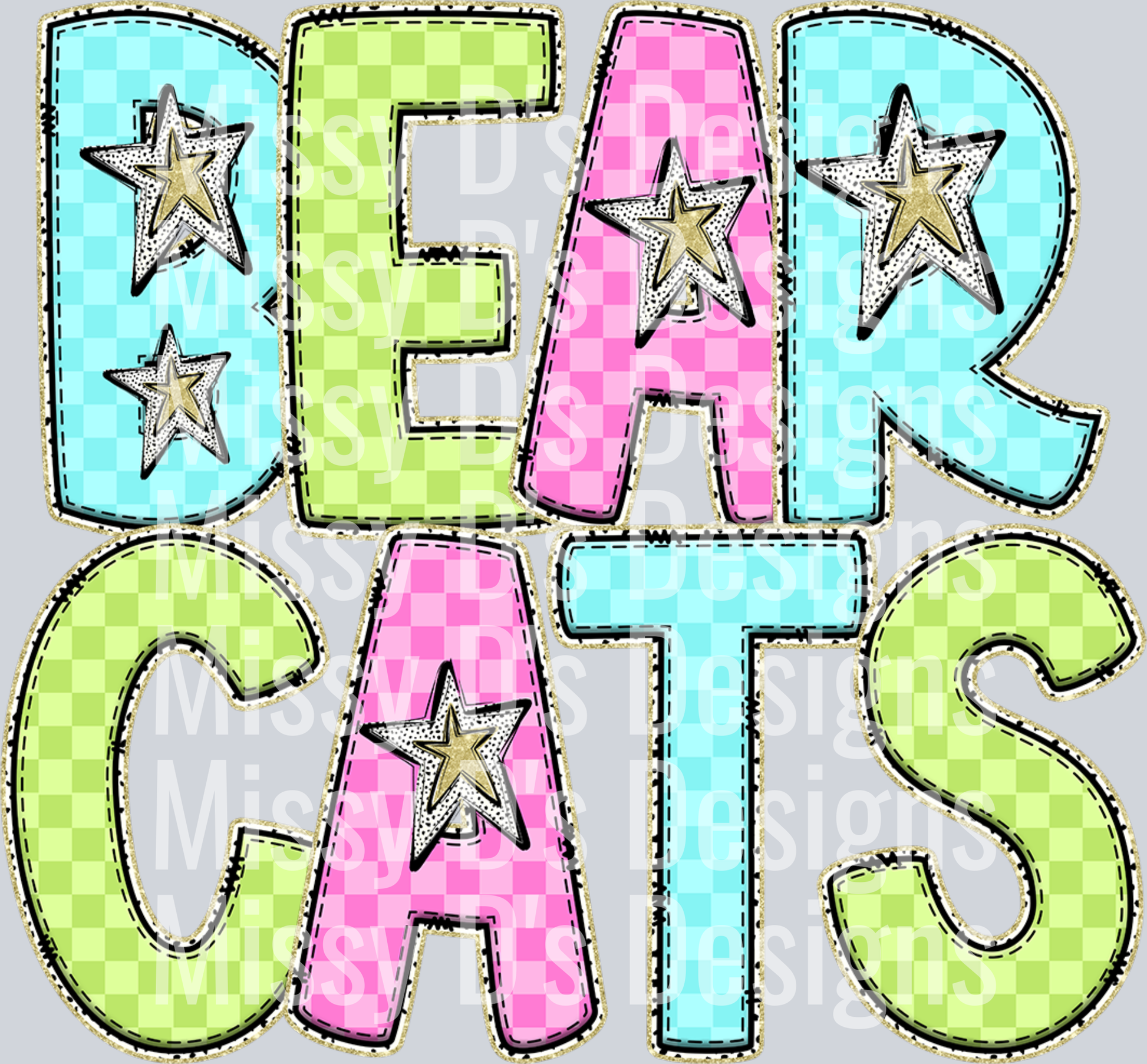 Bearcats  checkered colorful star