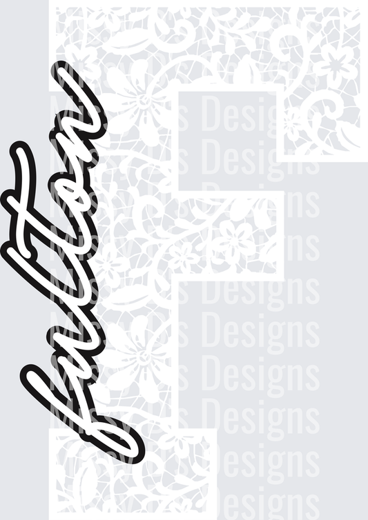Floral Lace Initial School Spirit Mascot Panthers