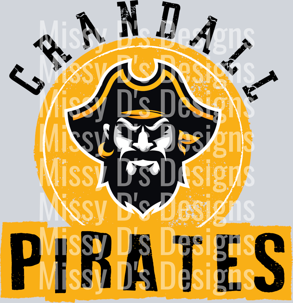 CIRCLE VINTAGE nonDISTRESSED white crandall pirates