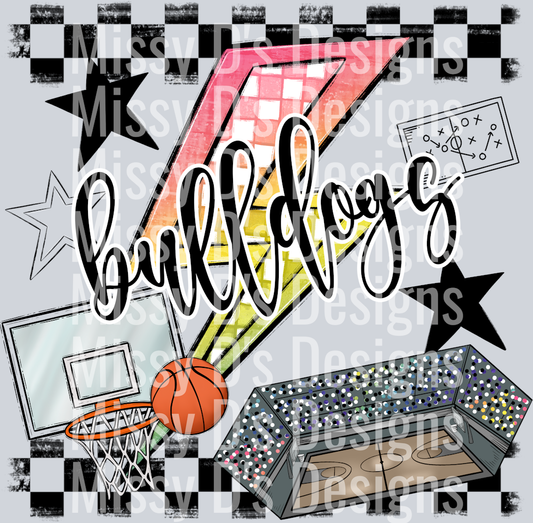 CHECKERED BOLT BASKETBALL bulldogs