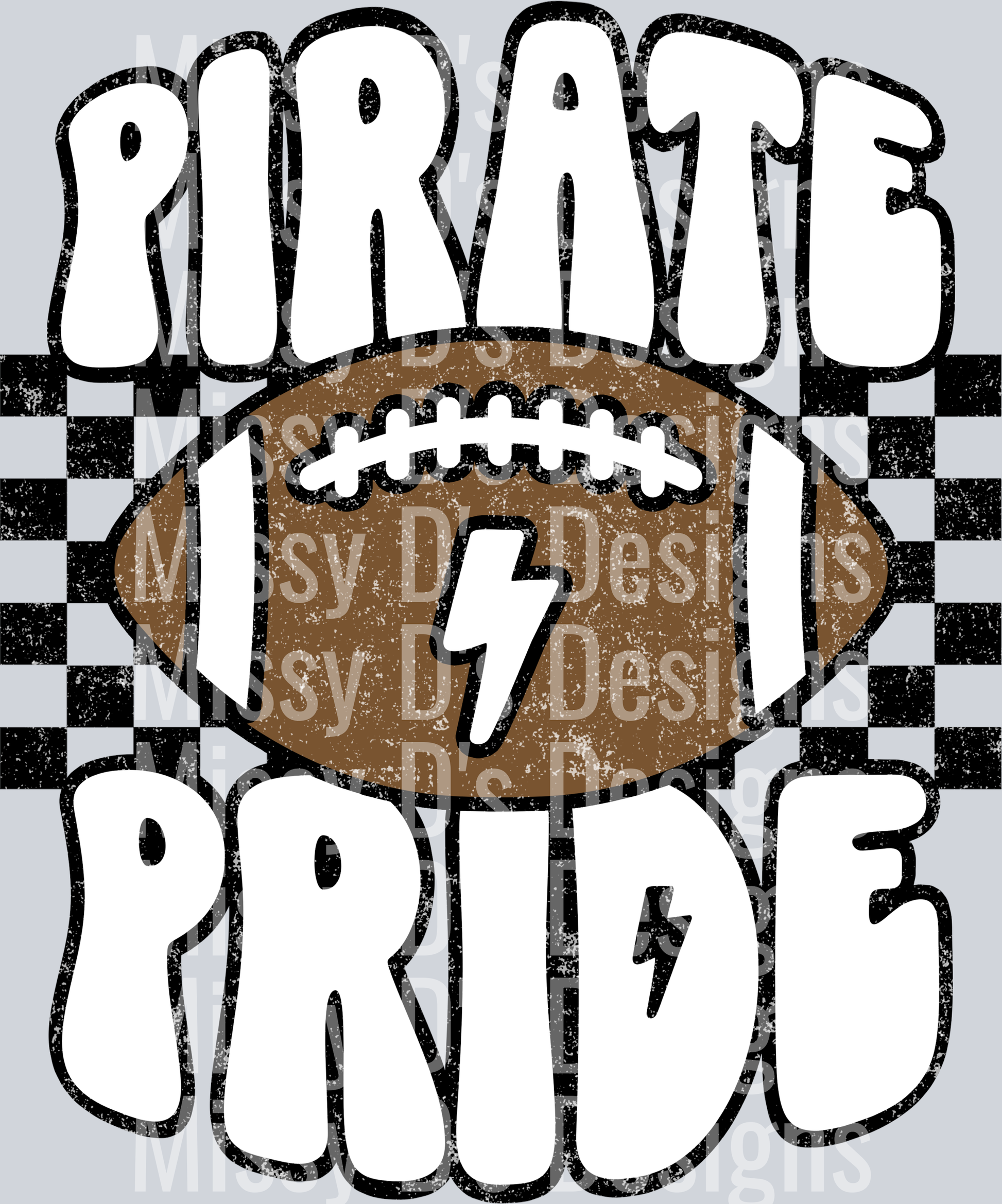 pirate pride bubble letters football 1005