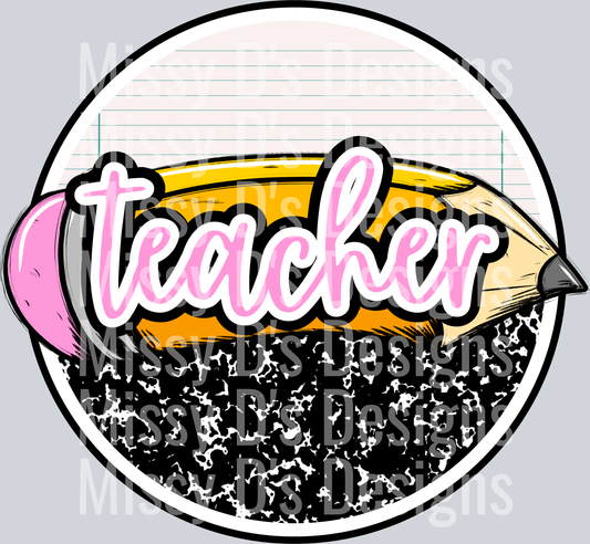 school paper teacher pink