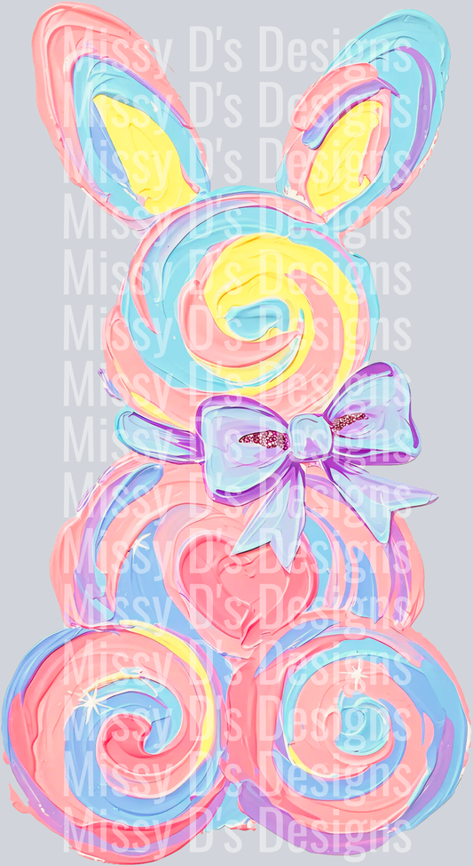 watercolor brushstroke easter bunny