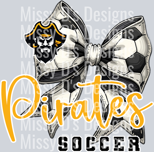 Crandall Pirates Coquette Bow Soccer