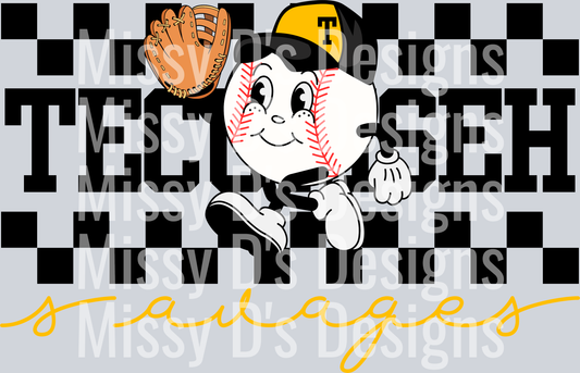 TecumsehRetroBaseballCheckered