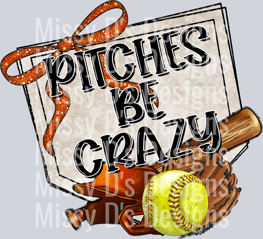 pitches be crazy softball orange