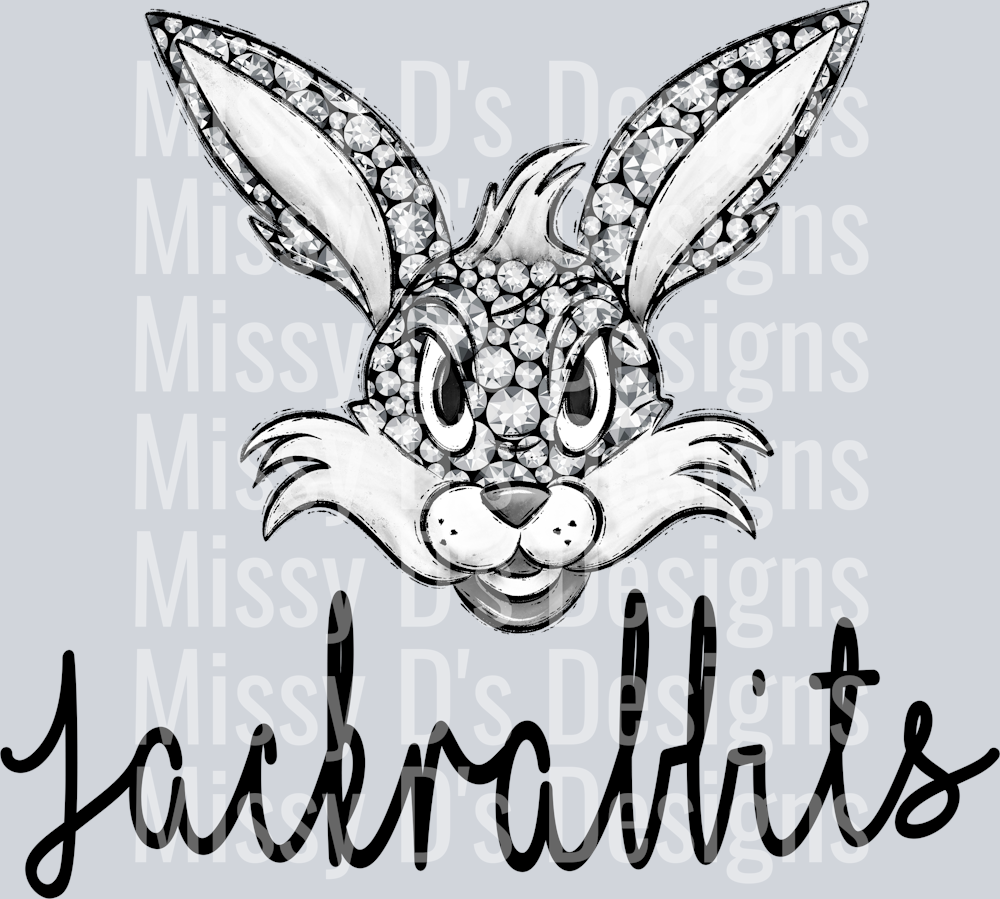 silver rhinestone jackrabbits