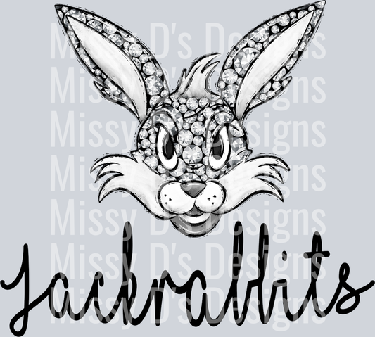 silver rhinestone jackrabbits