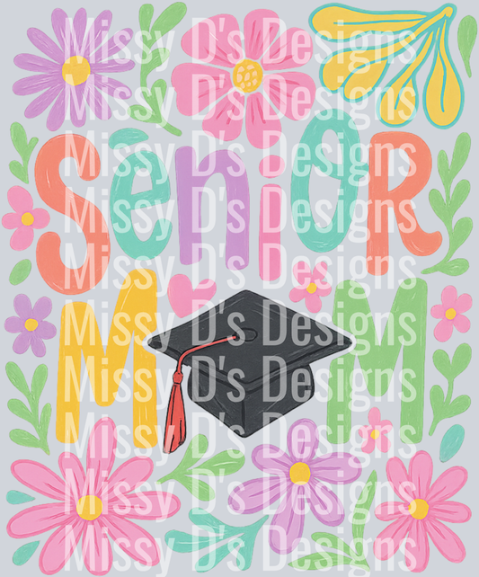 Senior Mom Png, Boho Senior Flower Png