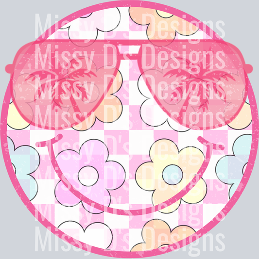 floral pastel smiley sunglasses