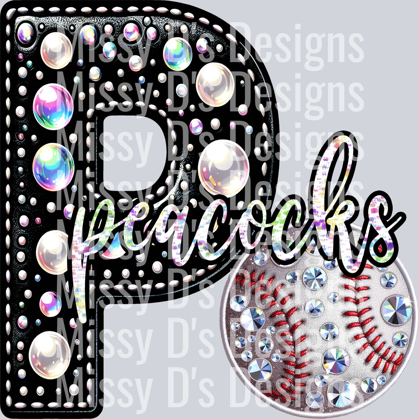 leather baseball peacocks