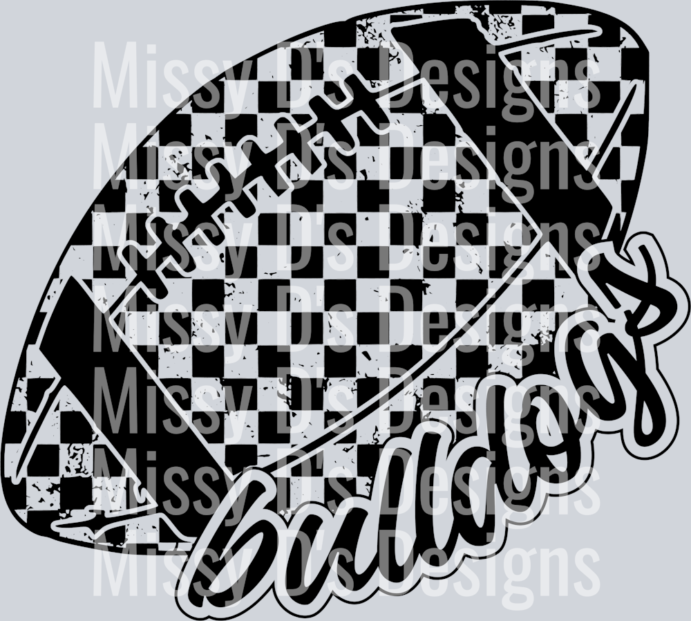 CheckeredFootballBulldogsBlack