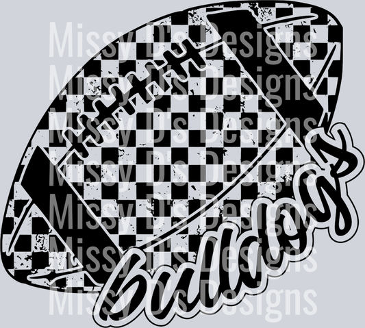 CheckeredFootballBulldogsBlack