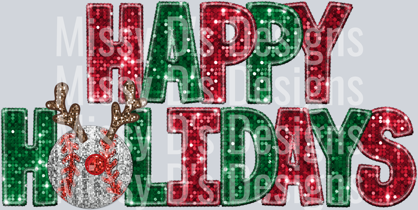 GLITTER HH BASEBALL REINDEER