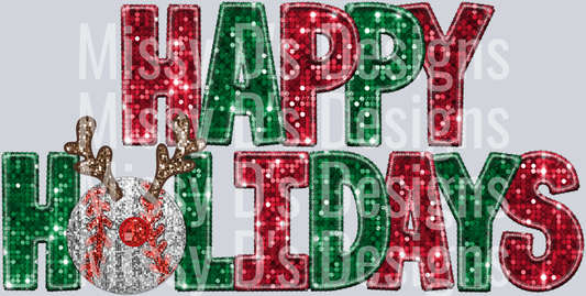 GLITTER HH BASEBALL REINDEER