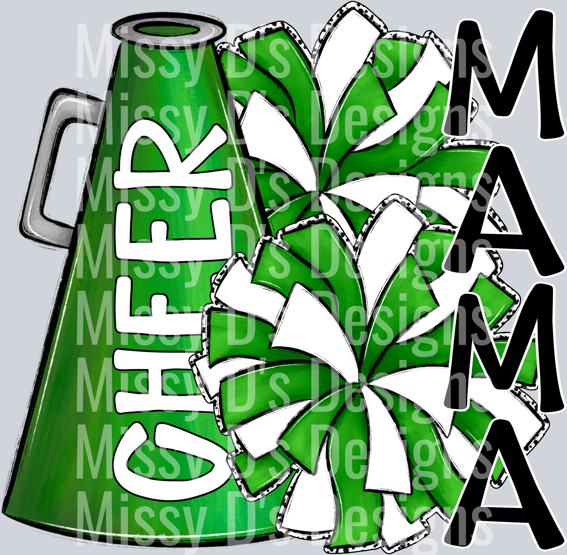 megaphone cheer mama green