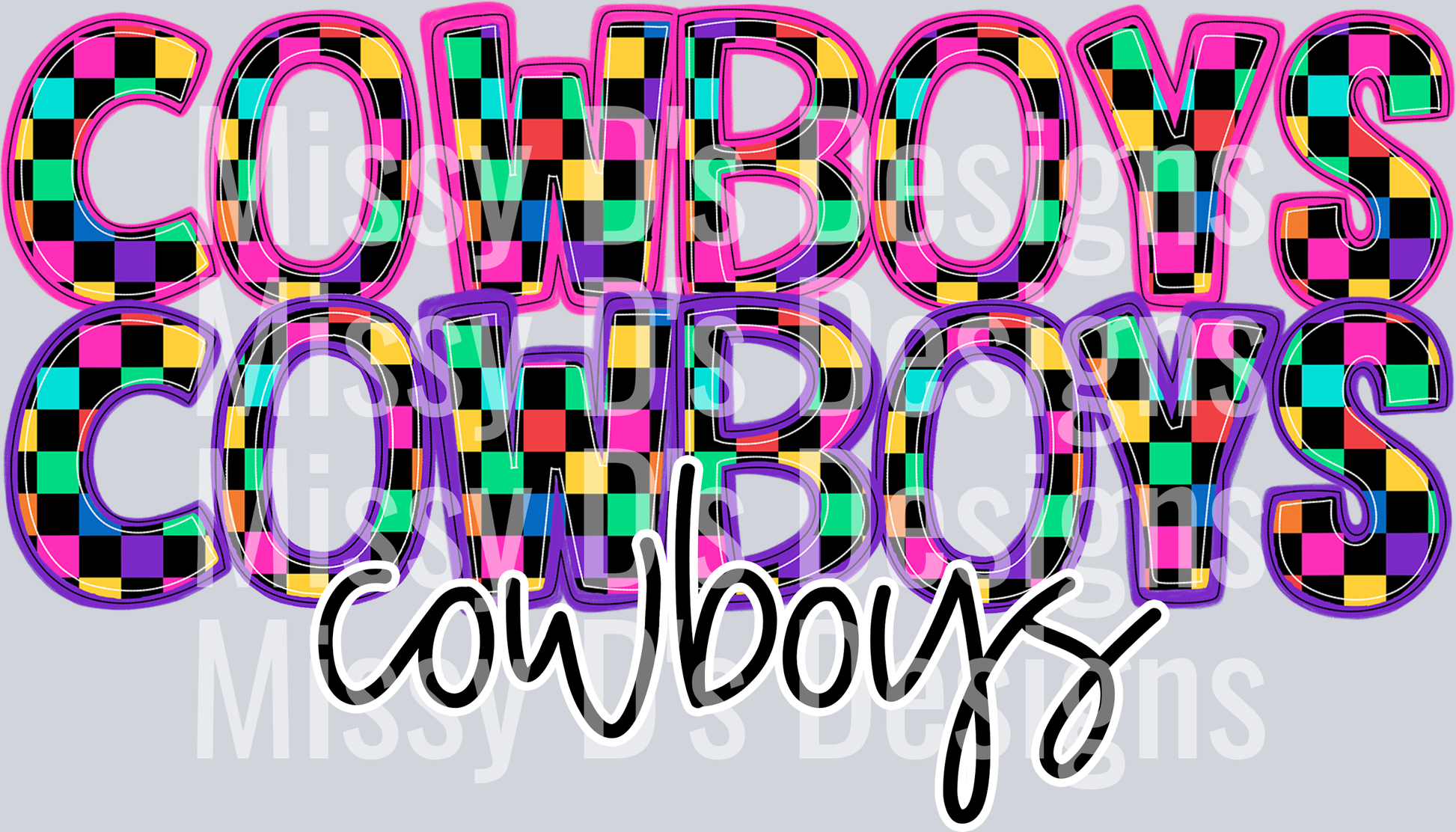 colorful check cowboys