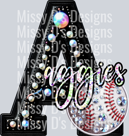 leather baseball aggies