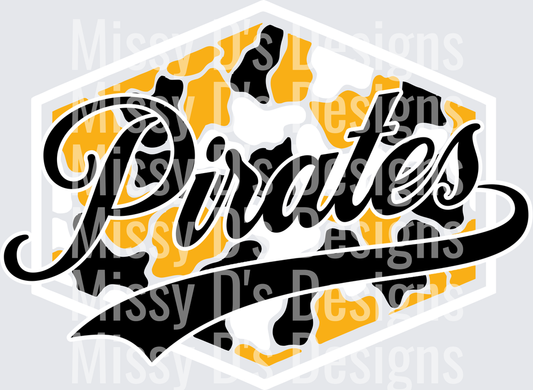 Camo Hexagon Crandall Pirates white outline