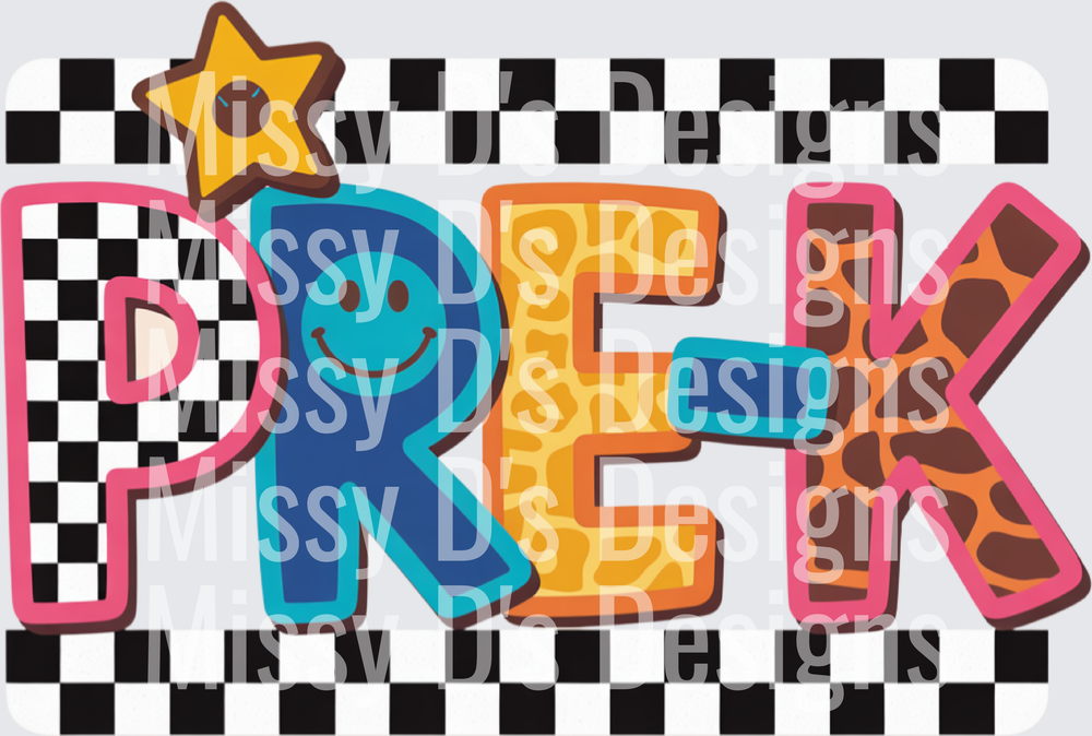 checkered colorful pre-k