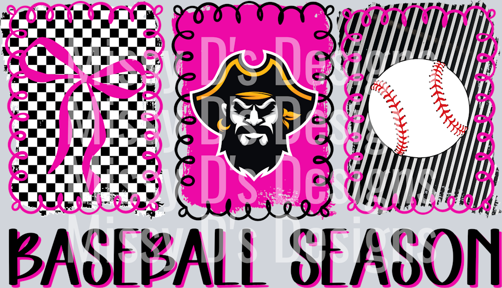 Baseball Season Crandall Pirates Pink