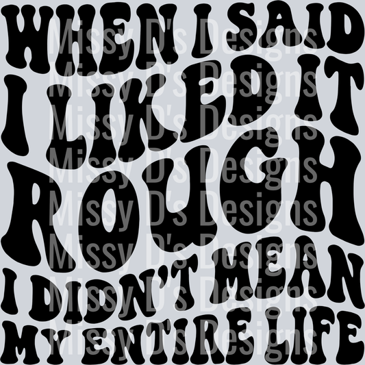 When I Said I Liked It Rough I Didnt Mean My Entire Life