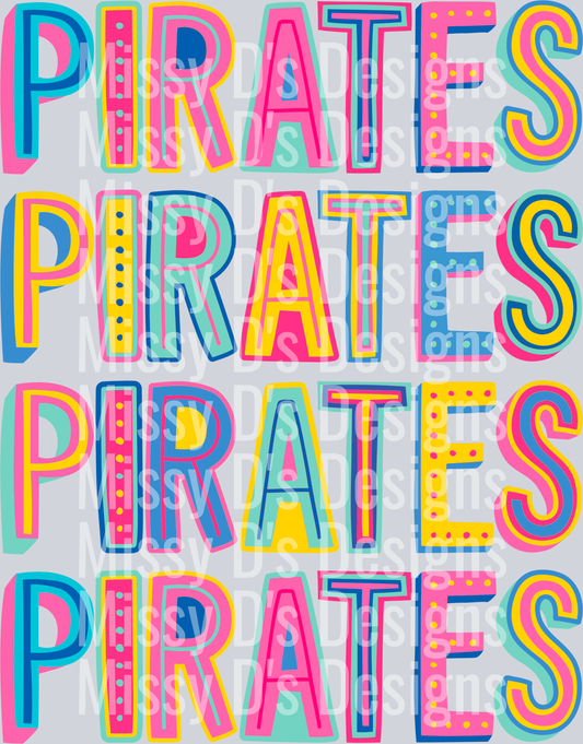 stacked colorful pirates
