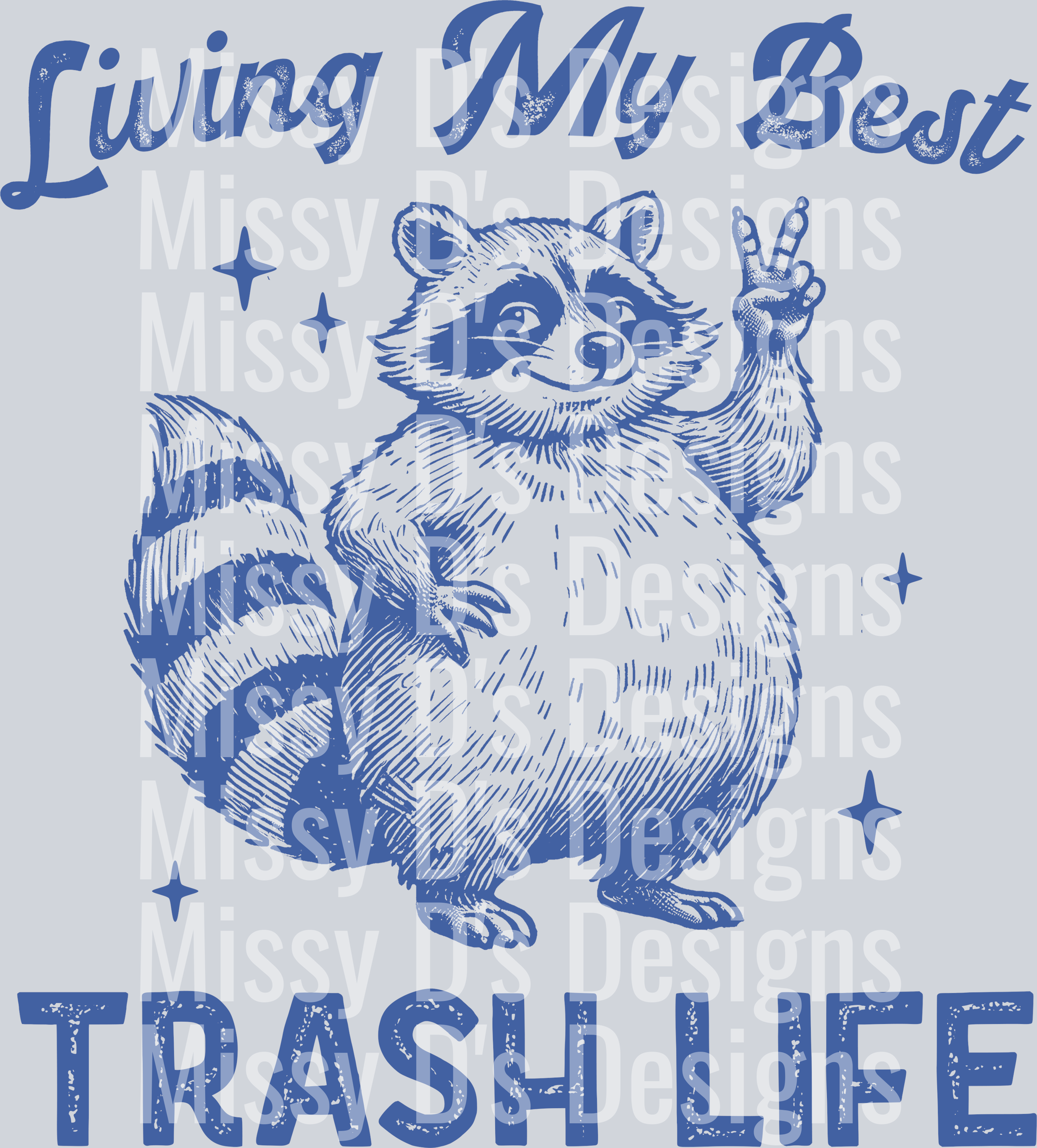 Blue Raccon Ds 07_Raccoon-Blue – Missy D's Designs