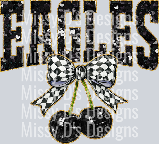 Black Sequin Cherry Eagles