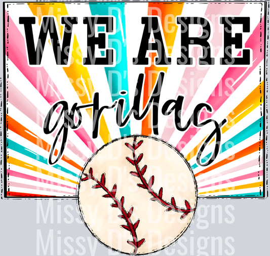 sunburst WE ARE gorillas baseball