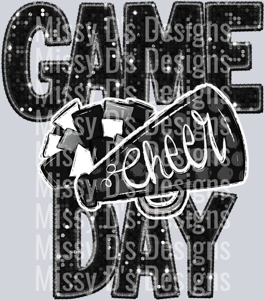 game day cheer glitter