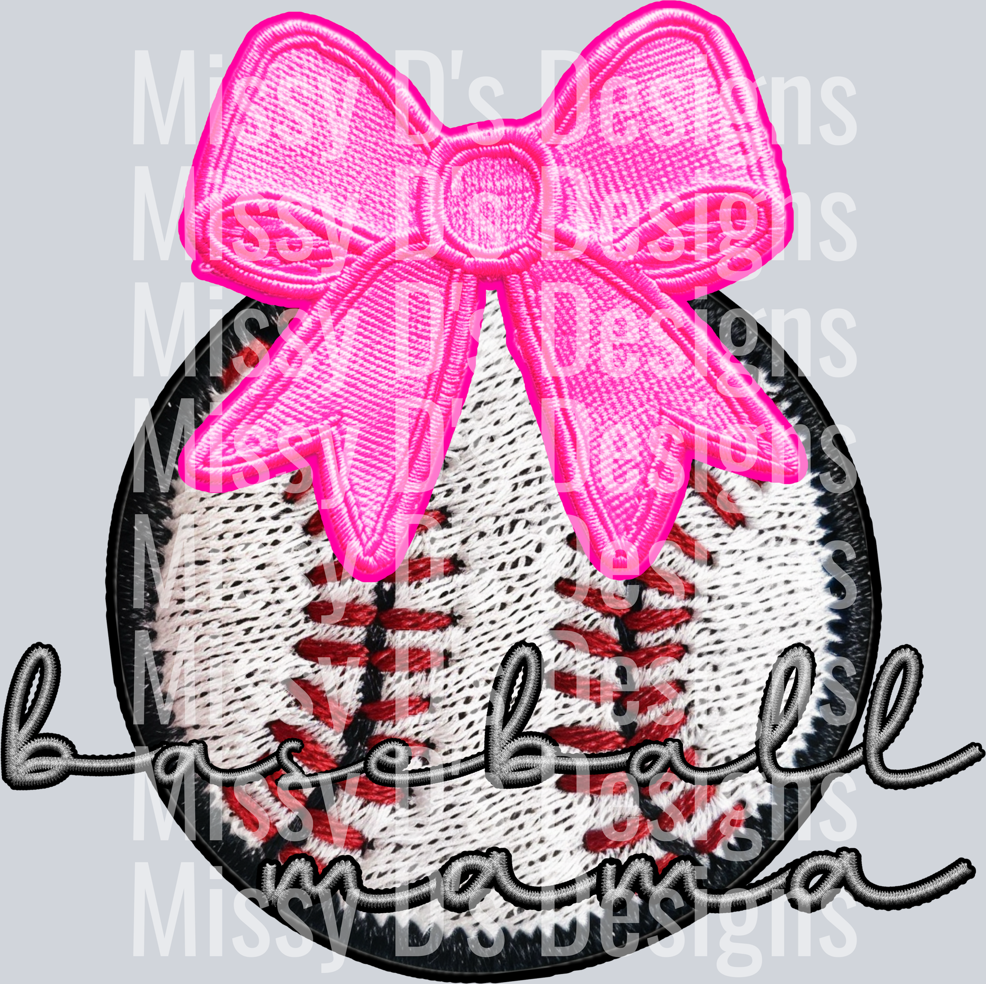 BASEBALL MAMA COQUETTE EMBROIDERED PATCH