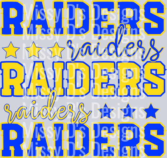 raiders blue yellow