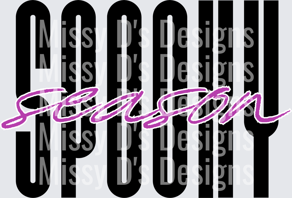 Spooky Season Bold Black Lettering Purple Script