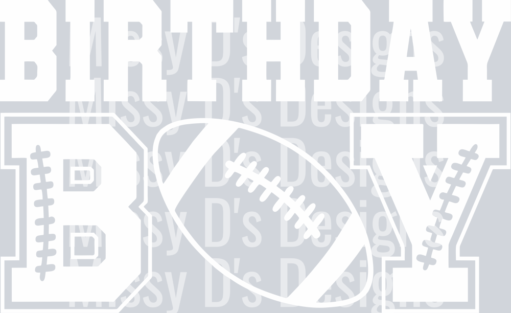 Football Birthday Boy WHITE