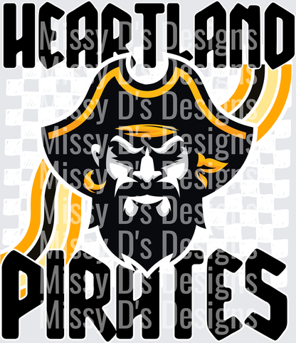 retro mascot heartland pirates