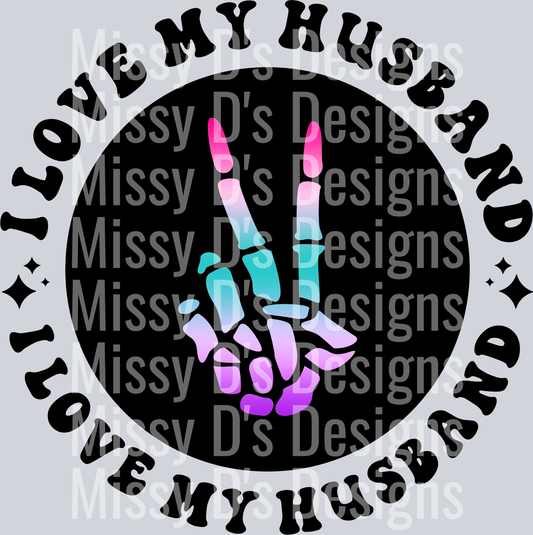 Color I Love My Husband Pocket Design
