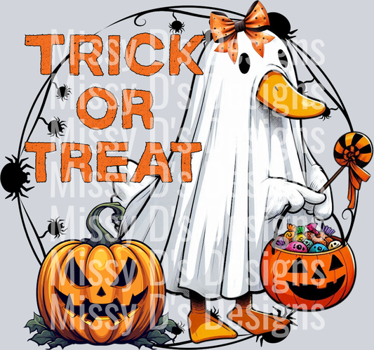 TRICKORTREATDUCKGHOSTORANGEBOW