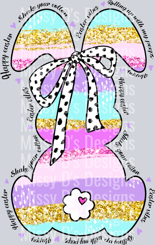 brushstroke easter bunny gold stripe